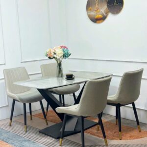 Bộ bàn ăn chân X 4 ghế Loft cao cấp - 3,880,000vnđ