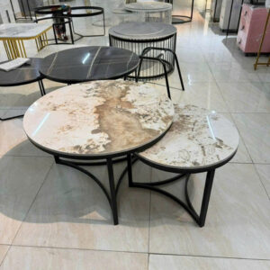 Bàn Trà Đôi Tròn Mặt Đá Vân Mây - 990k